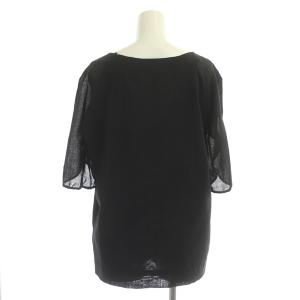 Chloe ブラウス 五分袖 プルオーバー Uネック チューリップスリーブ フランス製 34 黒 ブラック