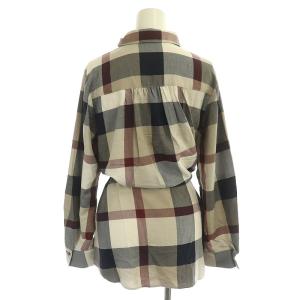 BLUE LABEL CRESTBRIDGE クレストブリッジチェック シャツ 長袖 36 ベージュ 赤 紺