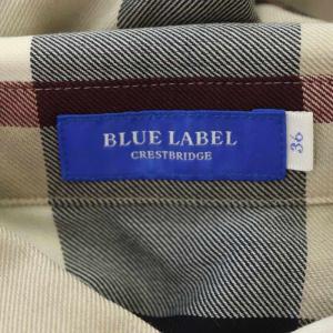 BLUE LABEL CRESTBRIDGE クレストブリッジチェック シャツ 長袖 36 ベージュ 赤 紺