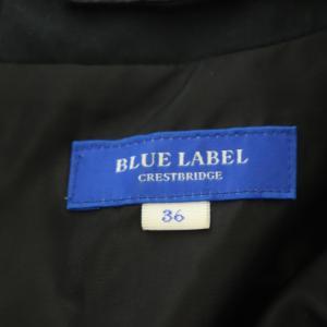 BLUE LABEL CRESTBRIDGE × 美人百花 22AW クレストブリッジチェックウールビエラサックドレス ワンピース ひざ丈 九分袖 36 赤 黒 ベージュ