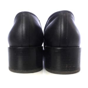 CHANEL G37932 ローファー チャンキーヒール コインモチーフ ココマーク レザー 36.5C ブラック