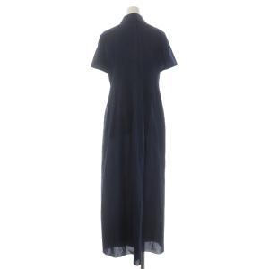 EMPORIO ARMANI ワンピース シャツ マキシ ロング 半袖 紺 ネイビー