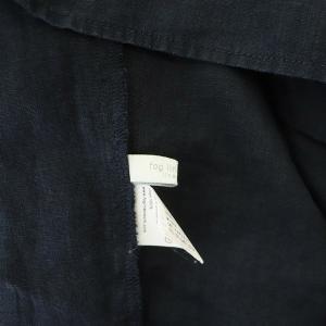 fog linen work シャツ ブラウス 半袖 リネン ワイド 紺 ネイビー