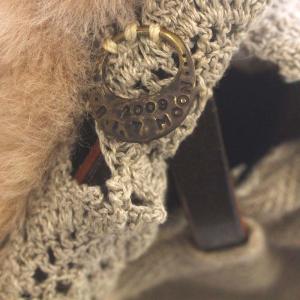ebagos 2009AW 月ヲ想ウ かごバッグ ハンドバッグ レース ファー ベージュ