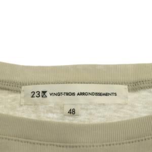 23区 vingt-trois 22AW フレンチスリーブ カットソー プルオーバー 無地 コットン 48 グレージュ