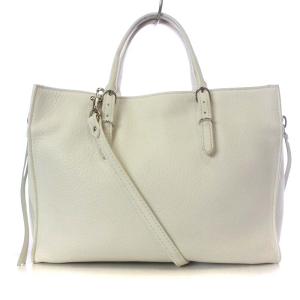 BALENCIAGA 370926 ペーパーA6 ハンドバッグ ショルダーバッグ 2way 斜め掛け レザー ホワイト