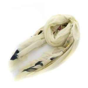 大判スカーフ 蝶 フラワープリント マルチカラー