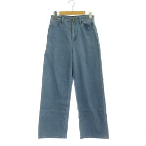 デニムパンツ ジーンズ ストレート ジッパーフライ コットン混 38 水色 ライトブルー