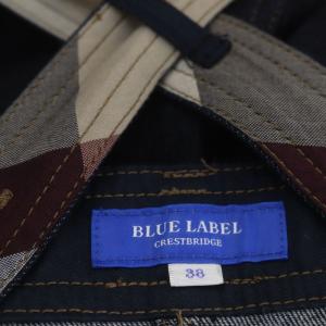 BLUE LABEL CRESTBRIDGE 22SS ヴィンテージカラーツイルサロペットスカート ワンピース ロング デニム 38 紺 ネイビー
