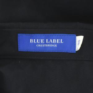 BLUE LABEL CRESTBRIDGE ベルト付きフレアシャツワンピース ロング ミモレ 五分袖 38 紺 ネイビー