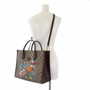 GUCCI 648134 Disney ドナルドダック GGスプリーム 2WAY トートバッグ ベージュ