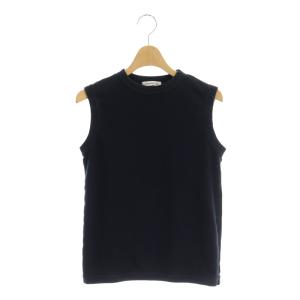 CREW NECK SLEEVELESS TEE カットソーTシャツ ノースリーブ 無地 コットン 00 黒 ブラック