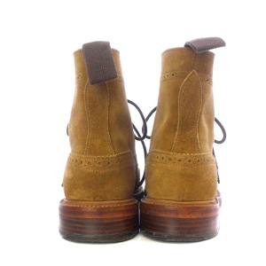 Tricker's L2508 モールトン Malton カントリーブーツ ウィングチップ レースアップ スエード 6.5 25cm 茶色 ブラウン