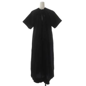 Ron Herman 23SS Vネックシャツワンピース バックリボン ロング 半袖 XS 黒 ブラック