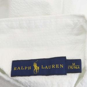 RALPH LAUREN 半袖シャツ カッター ポニー刺繍 コットン M 白 ホワイト