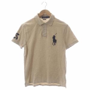 ビックポニー ポロシャツ 半袖 プルオーバー コットン ロゴ M ベージュ 紺 ネイビー