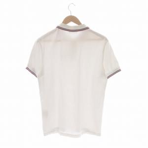 PRADA ラバー ライン ポロシャツ カットソー 半袖 ロゴパッチ L 白 赤 黒