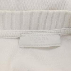 PRADA ラバー ライン ポロシャツ カットソー 半袖 ロゴパッチ L 白 赤 黒