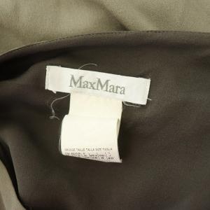 Max Mara シルクブラウス 五分袖 プルオーバー ドレープ ベルト付 40 グレージュ