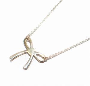 TIFFANY&Co. ボウ リボン ネックレス ペンダント Ag925 SV シルバー アクセサリー