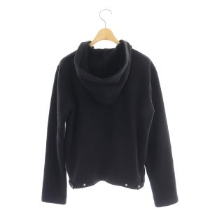 agnes b. インプレッション フード付き カーディガン 長袖 スナップボタン 裏起毛  2 黒 ブラック