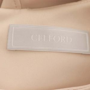 CELFORD タックポンチワンピース ミディ丈 ひざ丈 長袖 36 ライトピンク