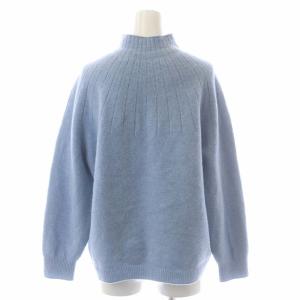 DRESSTERIOR ウールカシミヤ混ハイネックプルオーバー ニット セーター 長袖 38 M 青 ブルー