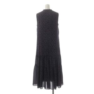 ANAYI 23AW ミニドットティアードボウタイ ワンピース ロング ノースリーブ 36 ブラック パープル