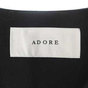 ADORE 21AW フォーマルジャケット ツイード ノーカラー ウール 36 オフホワイト ブラック