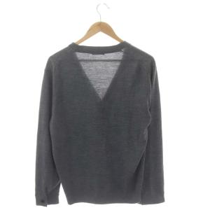 BLACK LABEL CRESTBRIDGE ロゴパッチ付き ウール カーディガン ニット 長袖 LL グレー