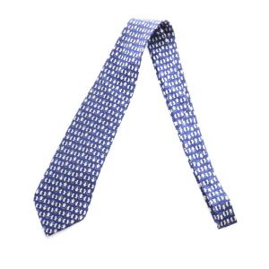 Salvatore Ferragamo ネクタイ レギュラータイ ペンギン柄 シルク 青 ブルー