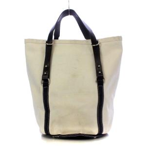 GLENROYAL トートバッグ ハンドバッグ キャンバス レザー 白 ホワイト 紺 ネイビー