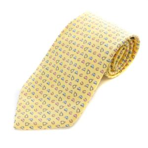 シルクネクタイ レギュラータイ 競馬ジョッキー柄 黄 イエロー