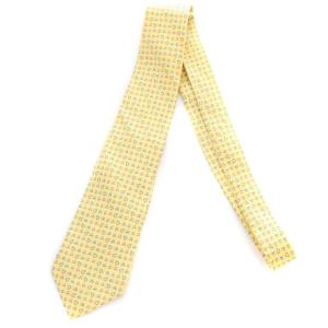 Salvatore Ferragamo シルクネクタイ レギュラータイ 競馬ジョッキー柄 黄 イエロー