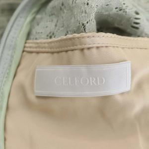 CELFORD レースロングワンピース 長袖 36 ライトカーキ ベージュ