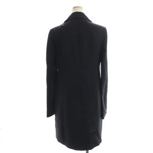 N°21 刺繍 スパンコール ロングコート ステンカラー アウター 40 黒 ブラック