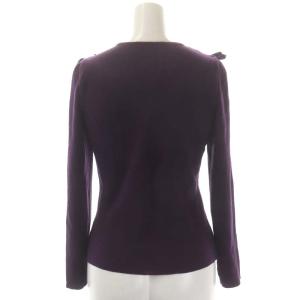 M'S GRACY フリルリボンニット セーター 長袖 38 紫 黒 パープル ブラック