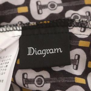 Diagram GRACE CONTINENTAL ギタープリントトップ ブラウス ボウタイ 長袖 36 黒 白 黄