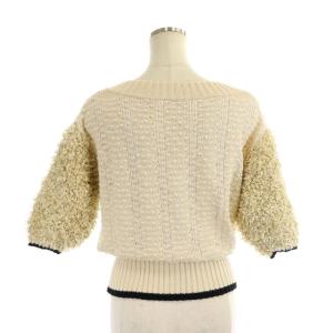 GRACE CONTINENTAL セットアップ ドットプリントヤーンニット トップ カットソー 五分袖 スキッパー スカート ロング ミモレ丈 タイト インナースカート付き