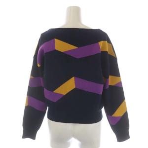 Diagram GRACE CONTINENTAL セットアップ 上下 キカラインニットトップ セーター 長袖 フレアスカート ロング 36 紺 紫 黄