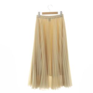 UNITED ARROWS 23SS トリコット プリーツスカート ロング マキシ丈 ベージュ