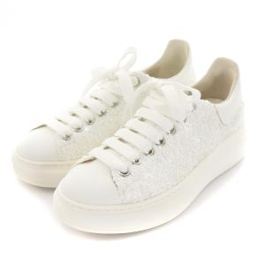 GRACE CONTINENTAL CORSO ROMA スパンスニーカー スパンコール 37 23.5cm ホワイト 0520172109