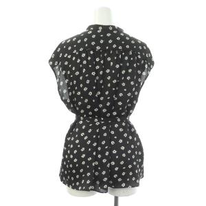 UNITED ARROWS セットアップ上下 フラワー キャップスリーブブラウス 半袖 フレンチスリーブ プルオーバー ロングスカート フレア サテン