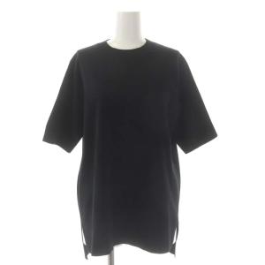 vingt-trois ニット カットソー クルーネック 半袖 40 黒 ブラック