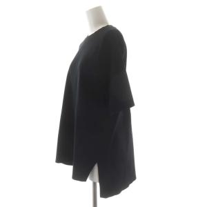 23区 vingt-trois ニット カットソー クルーネック 半袖 40 黒 ブラック