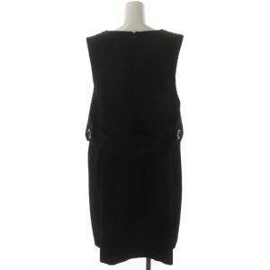 ADORE ツイードジャンパースカート ワンピース ひざ丈 ノースリーブ 切替 38 黒 白 ライトベージュ