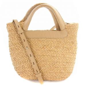 HELEN KAMINSKI ラフィア レザー ハンドバッグ ショルダーバッグ 2way 切替 べージュ