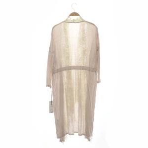 GRACE CONTINENTAL レース×ニットショールカラーカーディガン ロング 長袖 36 ピンク 白 ホワイト