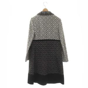 TOCCA レースノーカラーコート ステンカラー ロング ウール 0 グレー 白 黒