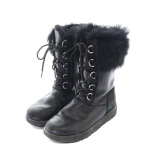UGG australia Aya Waterproof Boot ブーツ ショートブーツ ミドルブーツ ファー レザー US9 26cm 黒 ブラック